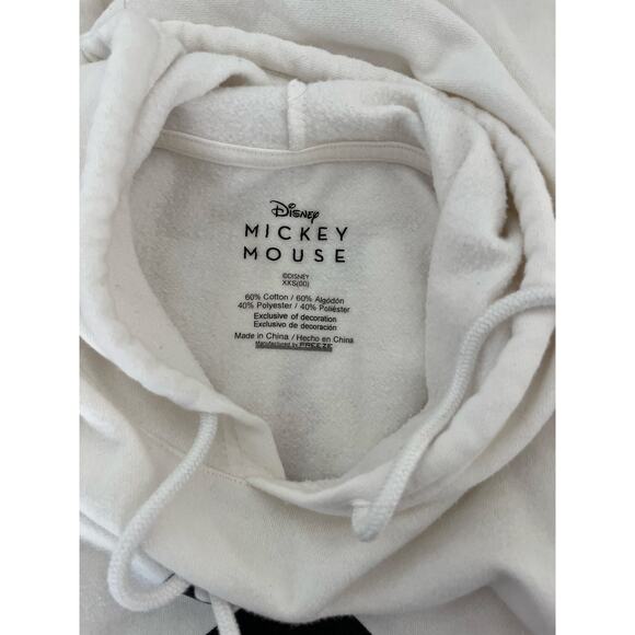 Disney Mickey Mouse Hooded Pullover Sweatshirt Embroidery Front Back Vintage XXS - Picture 11 of 16